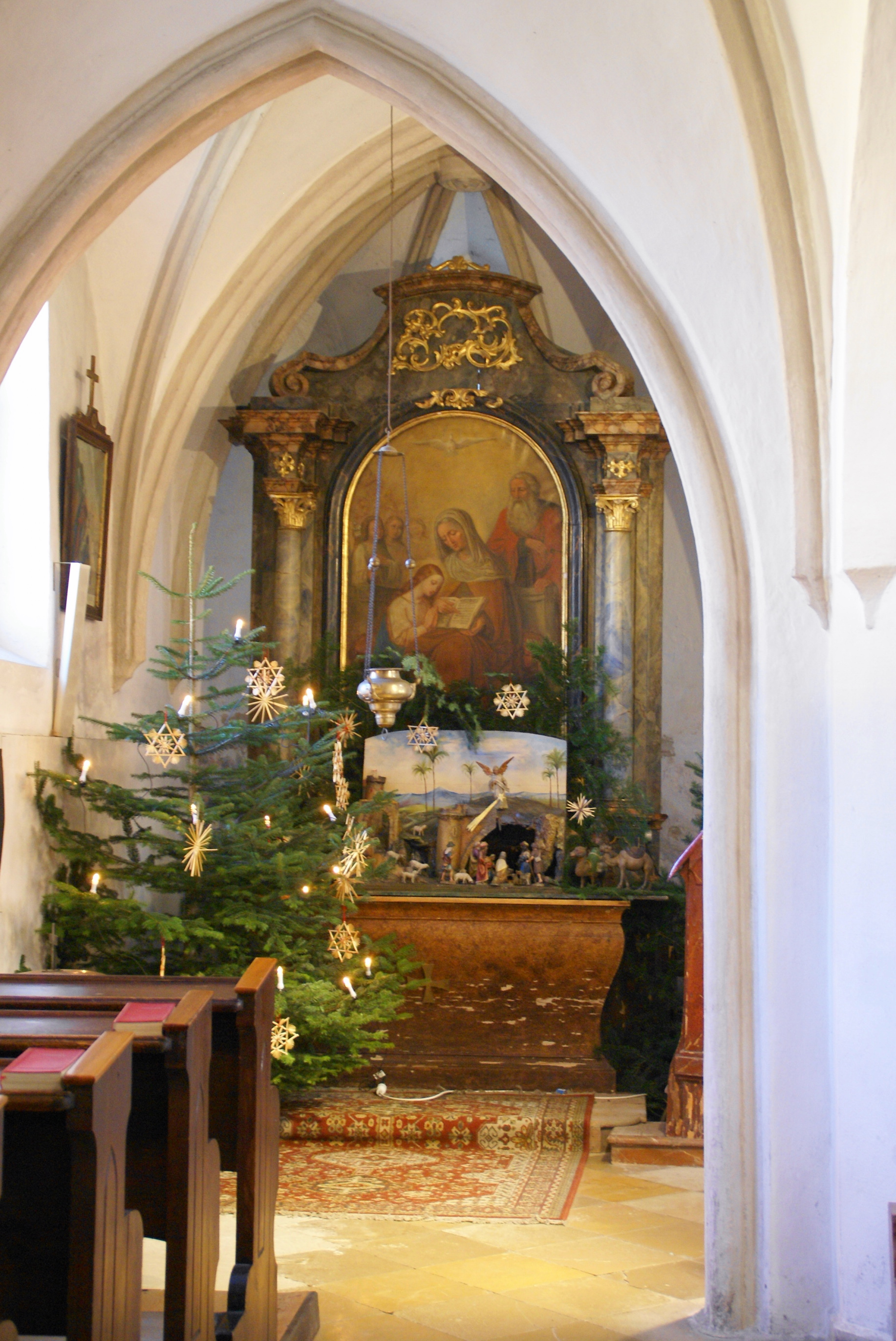 Kirchenkrippe Mit Christbaum Pfarrkirche Kleinhain Zw Herzogenburg Und St Pölten Ihr